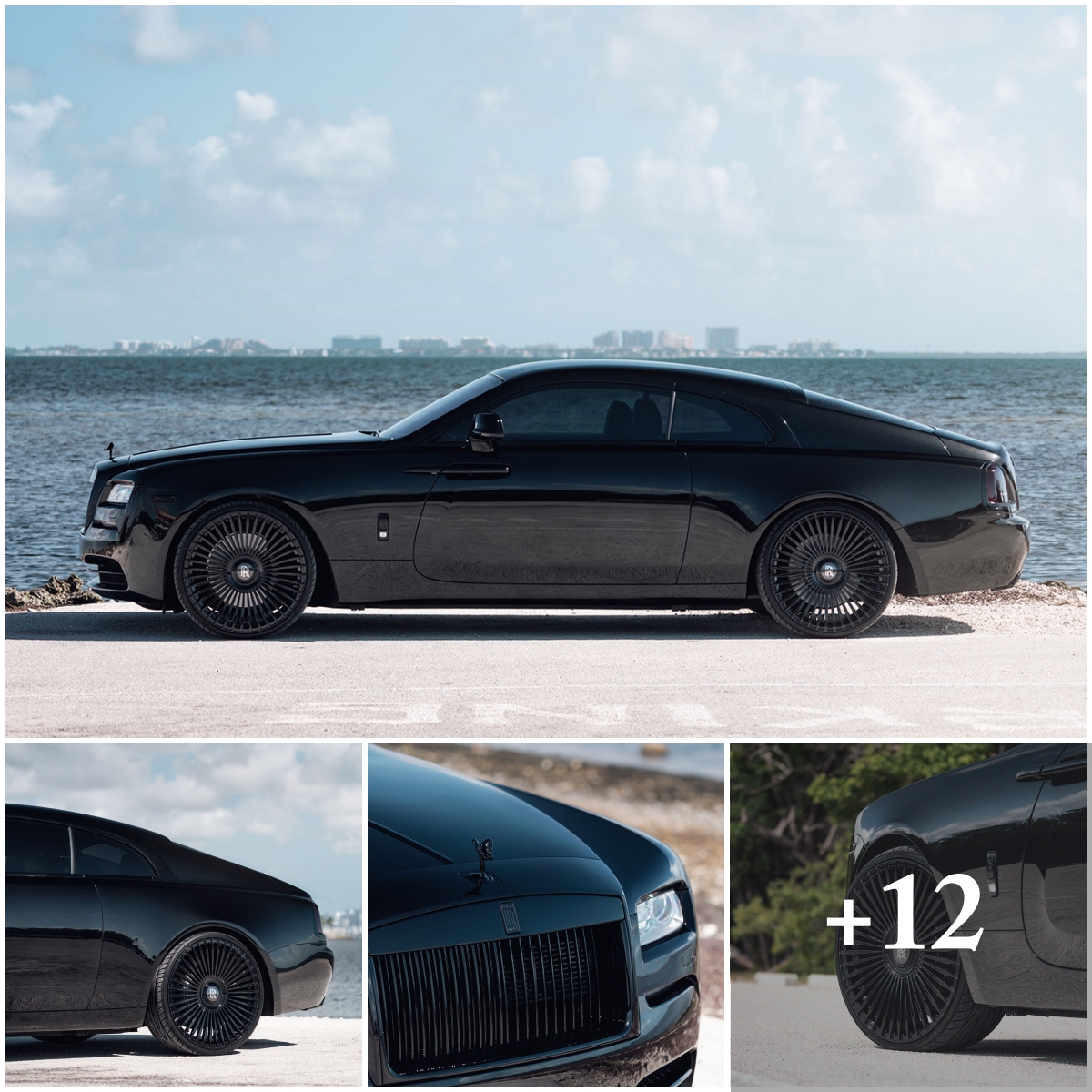 The Stunning Gloss Black Rolls-Royce Wraith with AGL45 Monoblock 24″ Wheels by AG Luxury