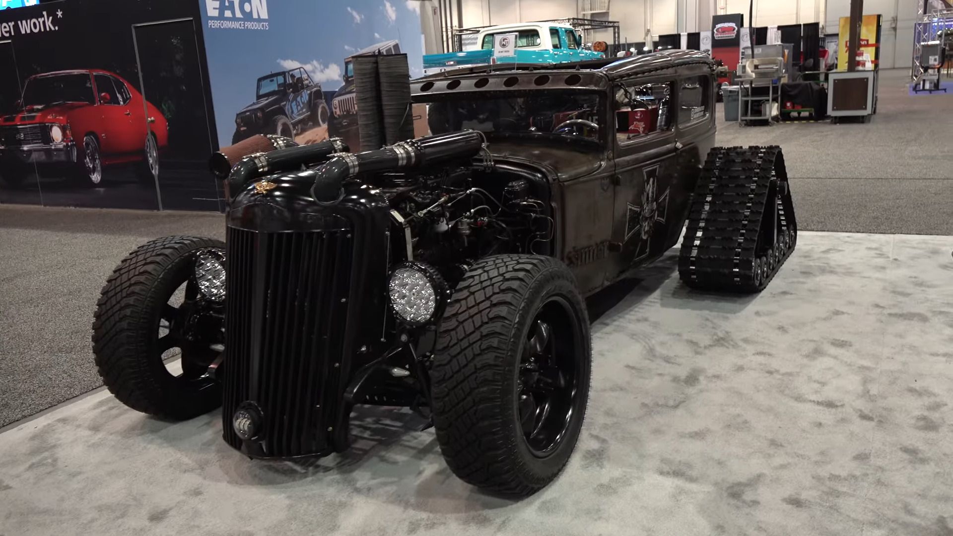 Sinners Rat Rod 1930 Ford With 5.9 Cummins Diesel And Half-Track Rear Hits Different